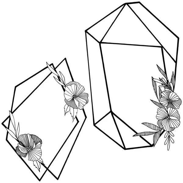 Vector Diamond Rock Sieraden Mineraal Geïsoleerde Illustratie Element Geometrische Kwarts — Stockvector