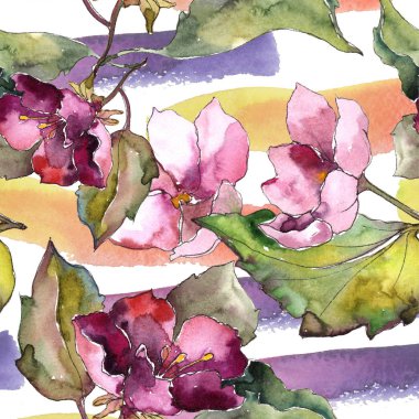 Renkli Gardenya çiçek. Sorunsuz arka plan deseni. Kumaş duvar kağıdı yazdırma doku. Arka plan, doku, sarıcı desen, çerçeve veya kenarlık için Aquarelle kır çiçeği.