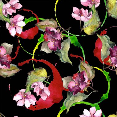 Renkli Gardenya çiçek. Sorunsuz arka plan deseni. Kumaş duvar kağıdı yazdırma doku. Arka plan, doku, sarıcı desen, çerçeve veya kenarlık için Aquarelle kır çiçeği.