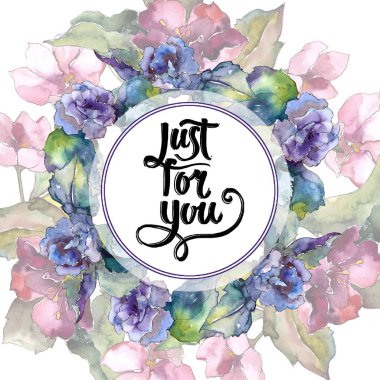 Renkli Gardenya çiçek. Botanik çiçek. Çerçeve kenarlığı süsleme Meydanı. Arka plan, doku, sarıcı desen, çerçeve veya kenarlık için Aquarelle kır çiçeği.