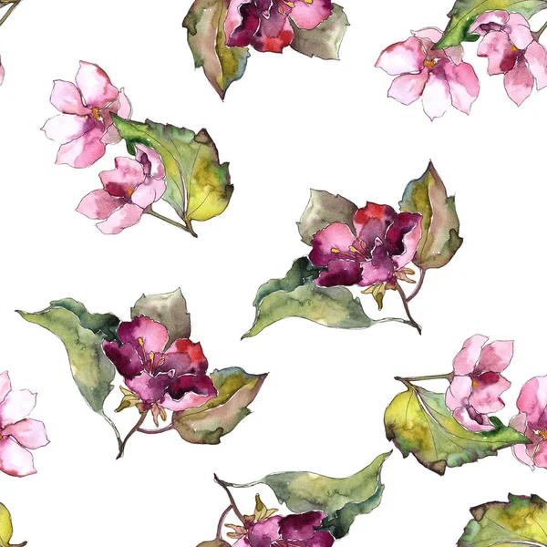 Renkli Gardenya çiçek. Sorunsuz arka plan deseni. Kumaş duvar kağıdı yazdırma doku. Arka plan, doku, sarıcı desen, çerçeve veya kenarlık için Aquarelle kır çiçeği.