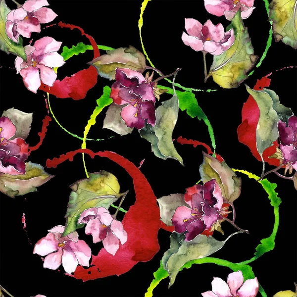 Renkli Gardenya çiçek. Sorunsuz arka plan deseni. Kumaş duvar kağıdı yazdırma doku. Arka plan, doku, sarıcı desen, çerçeve veya kenarlık için Aquarelle kır çiçeği.