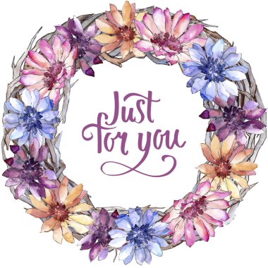 Renkli güller. Botanik çiçek. Çerçeve kenarlığı süsleme Meydanı. Arka plan, doku, sarıcı desen, çerçeve veya kenarlık için Aquarelle kır çiçeği.