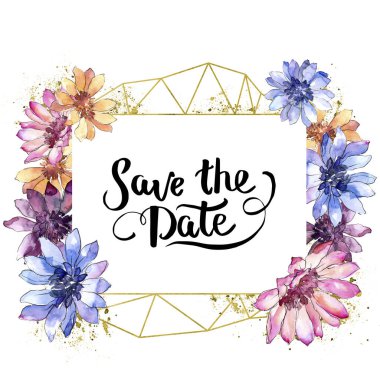 Renkli güller. Botanik çiçek. Çerçeve kenarlığı süsleme Meydanı. Arka plan, doku, sarıcı desen, çerçeve veya kenarlık için Aquarelle kır çiçeği.