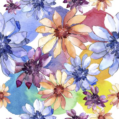 Renkli güller. Botanik çiçek. Sorunsuz arka plan deseni.