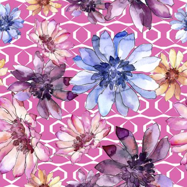 Renkli güller. Botanik çiçek. Sorunsuz arka plan deseni.