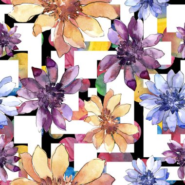 Renkli güller. Botanik çiçek. Sorunsuz arka plan deseni.