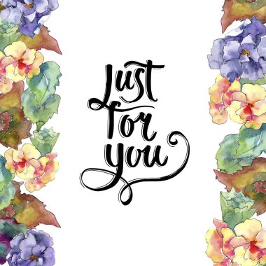 Mor ve turuncu gardania çiçek. Botanik çiçek. İzole illüstrasyon öğesi.