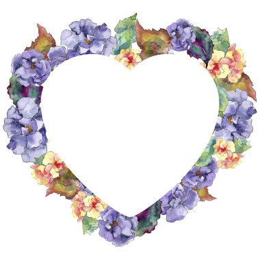 Mor ve turuncu gardania çiçek. Botanik çiçek. İzole illüstrasyon öğesi.