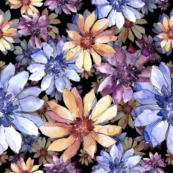 Marguerite africaine colorée. Floraison botanique florale.Modèle de fond sans couture . — Photo