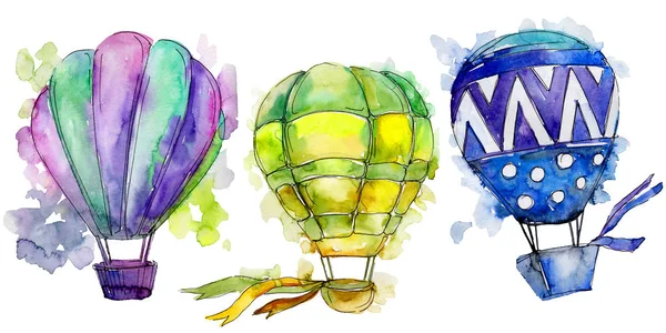 Hot air balloon background fly air transport illustration. Isolated illustration element.