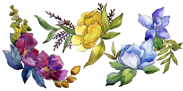 Bouquet Coloré Fleurs Tropicales Fleur Botanique Florale Élément Illustration Isolé — Photo