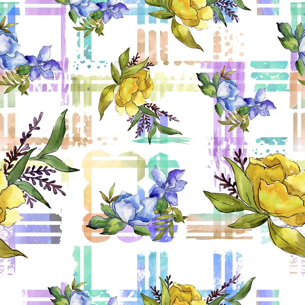 Colorful Bouquet Tropical Flowers Floral Botanical Flower Seamless Background Pattern — Stock Photo, Image