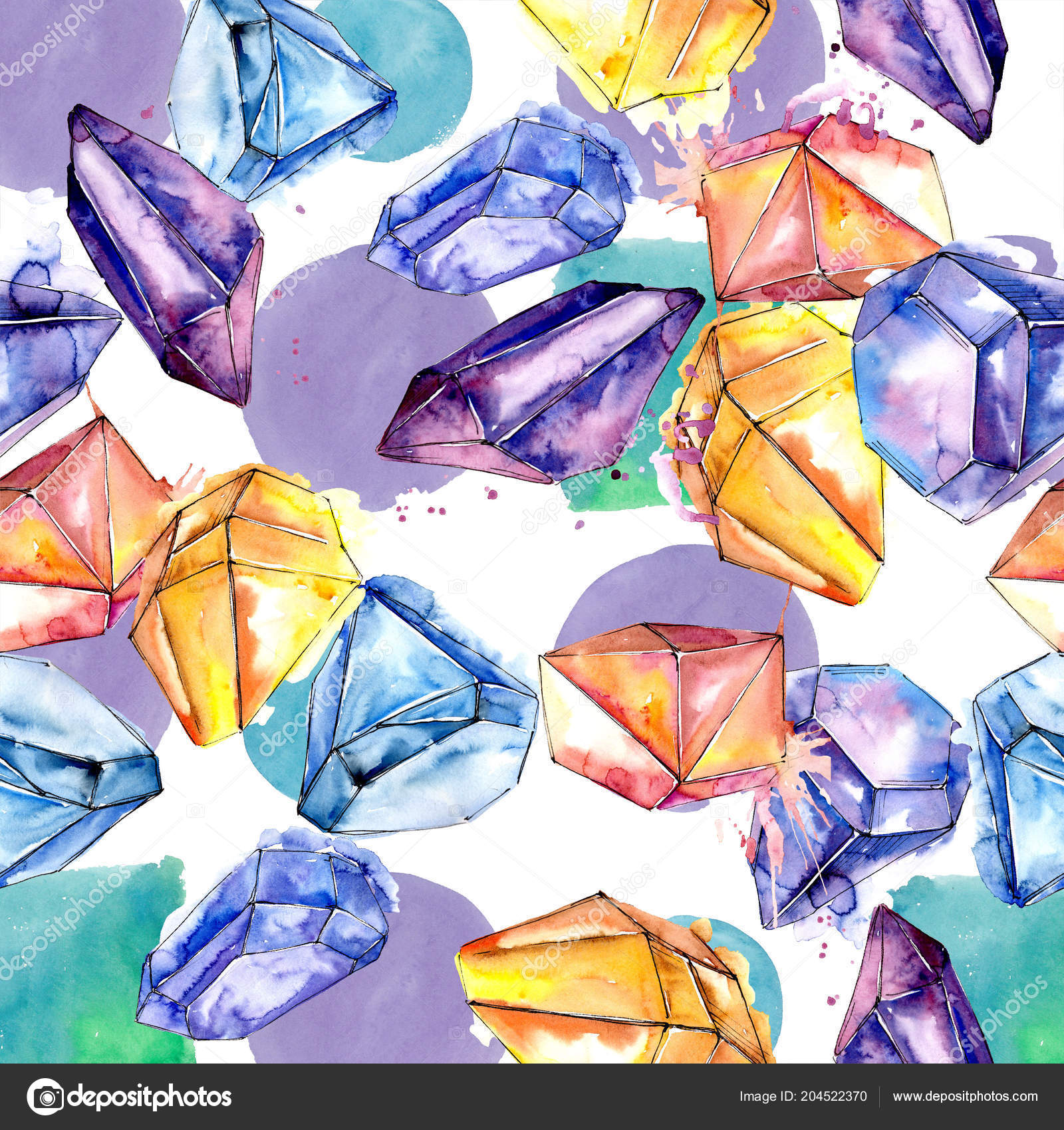 Wallpaper Multicolored Gemstones Rainbow Gemstones