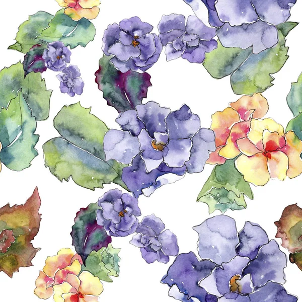 Flores Gardania Púrpura Naranja Patrón Fondo Sin Costuras Textura Impresión — Foto de Stock