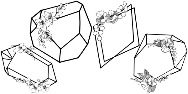 Wektor Diamond Rock Biżuteria Mineralnych Element Ilustracja Białym Tle Geometryczne — Wektor stockowy