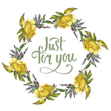 Renkli buket tropik çiçekler. Botanik çiçek. Çerçeve kenarlığı süsleme Meydanı. Arka plan, doku, sarıcı desen, çerçeve veya kenarlık için Aquarelle kır çiçeği.