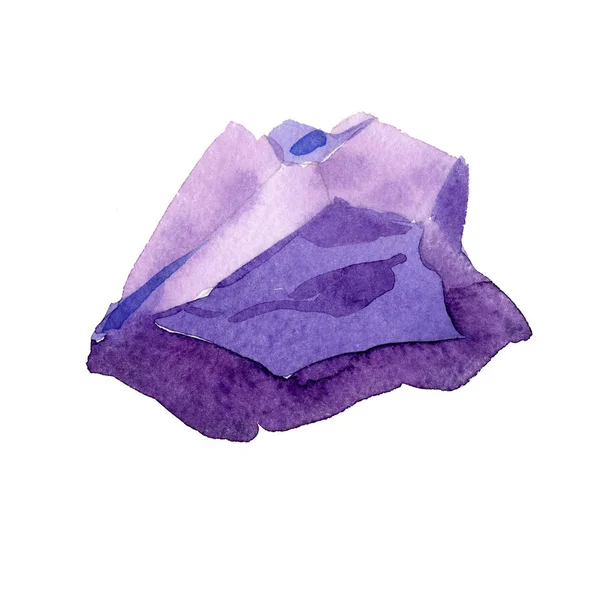 蓝色钻石岩石首饰矿物 独立的插图元素 几何石英多边形水晶石马赛克形状紫水晶宝石 — 图库照片