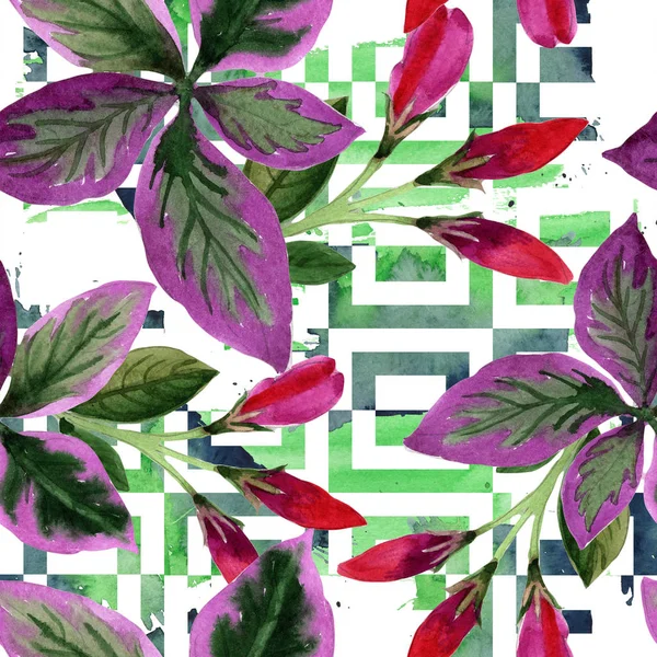 Aquarel Roze Weigela Florida Bloemen Naadloze Achtergrondpatroon Structuur Behang Print — Stockfoto