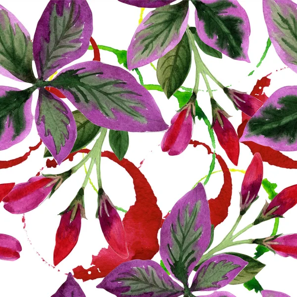 Aquarela Rosa Flores Weigela Florida Padrão Fundo Sem Costura Tecido — Fotografia de Stock