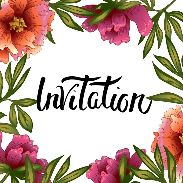 Şakayık çerçeve çiçek bir vektör tarzı. Çerçeve kenarlığı süsleme Meydanı. Arka plan, doku, sarıcı desen, çerçeve veya kenarlık için vektör çiçek.