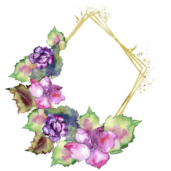Рожева Фіолетова Гарденія Квіткова Ботанічна Квітка Каркасний Бордюрний Орнамент Площі — стокове фото
