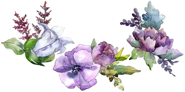 Suluboya buket çiçek. Botanik çiçek. İzole illüstrasyon öğesi.