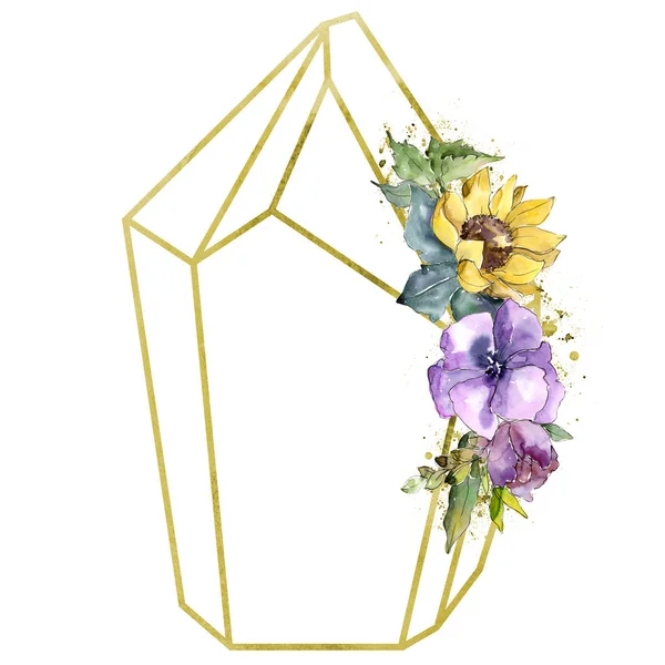 Akvarell bukett blommor. Blommig botaniska blomma. Isolerade illustration element. — Stockfoto