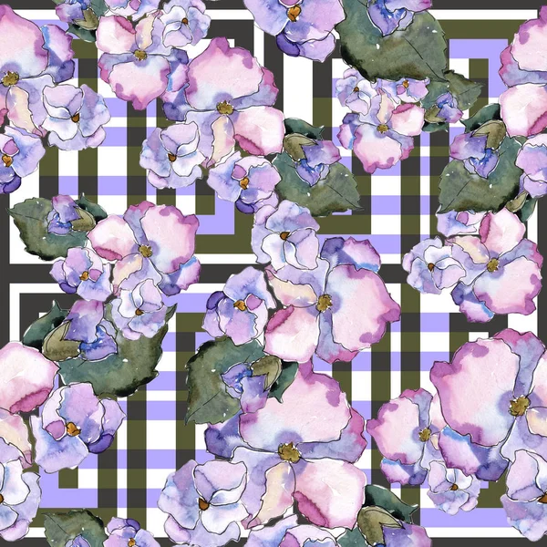Gardania Rosa Viola Fiore Botanico Floreale Modello Sfondo Senza Soluzione — Foto Stock