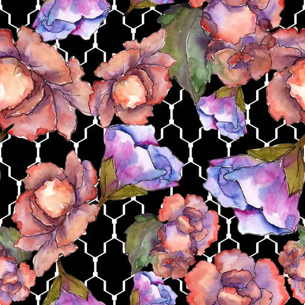 Розовая Фиолетовая Гардания Цветочный Ботанический Цветок Бесшовный Рисунок Фона Ткань — стоковое фото