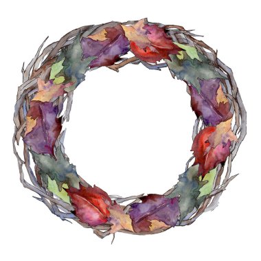 Suluboya sarı Kartopu çiçeği yaprağı. Yaprak bitki botanik bahçe çiçek yaprakları. Çerçeve kenarlığı süsleme Meydanı. Aquarelle yaprak için arka plan, doku, sarıcı desen, çerçeve veya kenarlık.