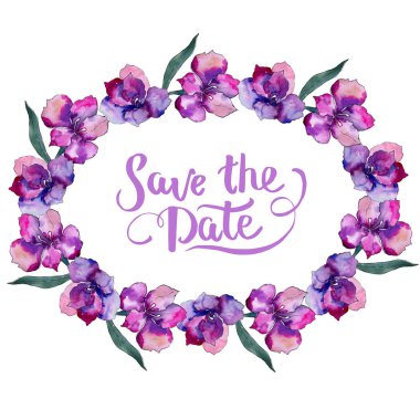 Sulu boya renkli alstroemeria çiçek. Botanik çiçek. Çerçeve kenarlığı süsleme Meydanı. Arka plan, doku, sarıcı desen, çerçeve veya kenarlık için Aquarelle kır çiçeği.