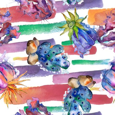 Renkli su sualtı doğa mercan kayalığı. Tropikal bitki deniz ve okyanus su hayat öğesi. Sorunsuz arka plan deseni. Kumaş duvar kağıdı yazdırma doku.