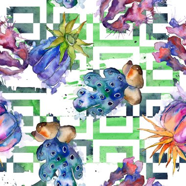 Renkli su sualtı doğa mercan kayalığı. Tropikal bitki deniz ve okyanus su hayat öğesi. Sorunsuz arka plan deseni. Kumaş duvar kağıdı yazdırma doku.