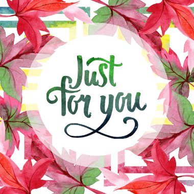 Renkli sonbahar yaprakları suluboya tarzında. Çerçeve kenarlığı süsleme Meydanı. Aquarelle yaprak için arka plan, doku, sarıcı desen, çerçeve veya kenarlık.