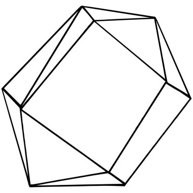 Vektör elmas taş takı mineral. İzole illüstrasyon öğesi. Geometrik kuvars çokgen kristal taş mozaik şekil Ametist mücevher.