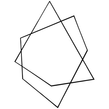 Vektör geometrik formu. İzole illüstrasyon öğesi. Geometrik kuvars çokgen kristal taş mozaik şekil Ametist mücevher.