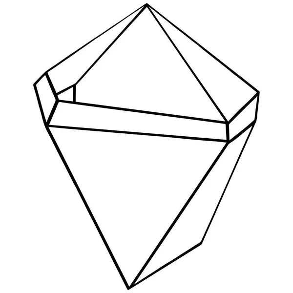 Vektorgeometrische Form Isoliertes Illustrationselement Geometrische Quarz Polygon Kristall Stein Mosaik — Stockvektor