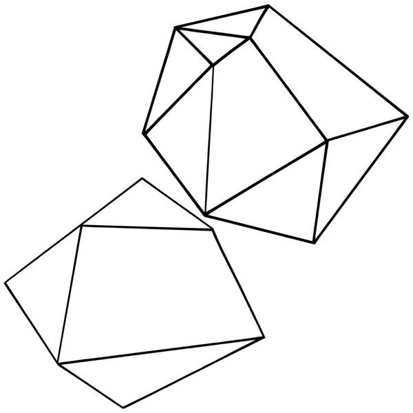 Vektor Geometrického Tvaru Izolované Ilustrace Prvek Geometrický Křemen Mnohoúhelník Crystal — Stockový vektor