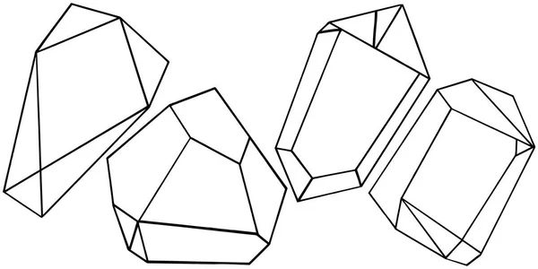 Vektor Gyémánt Ékszerek Rock Ásványi Anyag Elszigetelt Ábra Elemet Geometriai — Stock Vector