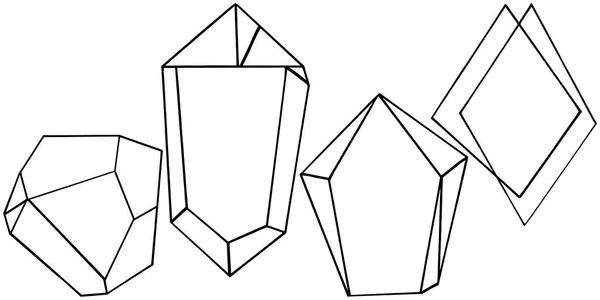 Gioielli Vettoriali Diamante Minerale Roccia Elemento Illustrazione Isolato Geometrico Quarzo — Vettoriale Stock