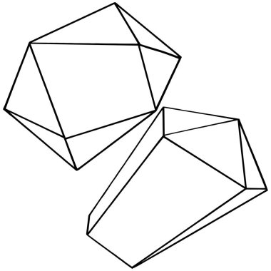 Vektör geometrik formu. İzole illüstrasyon öğesi. Mozaik şekli.