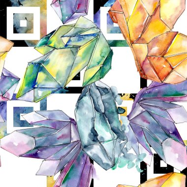 Renkli elmas taş takı mineral. Sorunsuz arka plan deseni.