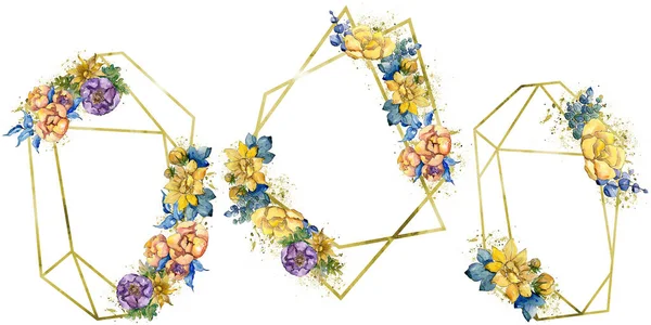 Aquarela flores bouquet coloridas. Floral flor botânica. Elemento ilustrativo isolado . — Fotografia de Stock