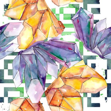 Renkli elmas taş takı mineral. Sorunsuz arka plan deseni.