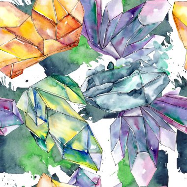 Renkli elmas taş takı mineral. Sorunsuz arka plan deseni.