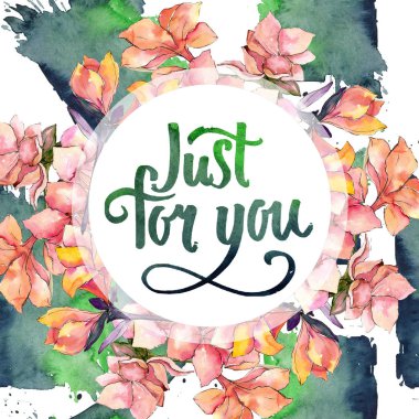 Sulu boya turuncu amaryllis çiçek. Çerçeve kenarlığı süsleme Meydanı.