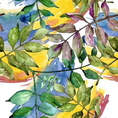 Yeşil kül bırakır. Yaprak bitki botanik bahçe çiçek yaprakları. Sorunsuz arka plan deseni.