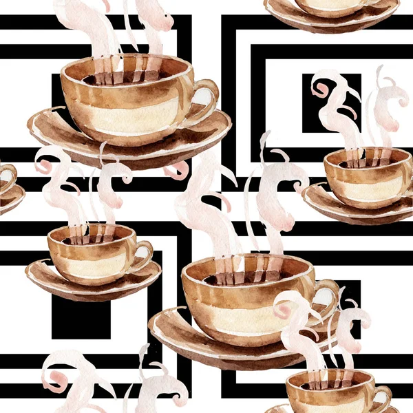 Modèle de café dans un style aquarelle . — Photo