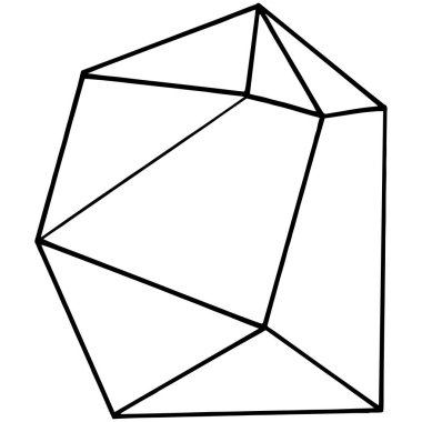 Vektör geometrik formu. İzole illüstrasyon öğesi. Geometrik kuvars çokgen kristal taş mozaik şekil Ametist mücevher.
